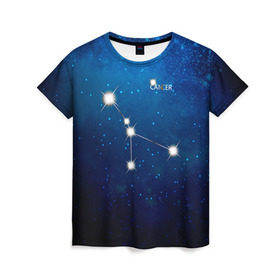Женская футболка 3D с принтом Рак в Курске, 100% полиэфир ( синтетическое хлопкоподобное полотно) | прямой крой, круглый вырез горловины, длина до линии бедер | звезда | звезды | знак зодиака | космос | рак | созвездие