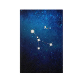 Обложка для паспорта матовая кожа с принтом Рак в Курске, натуральная матовая кожа | размер 19,3 х 13,7 см; прозрачные пластиковые крепления | звезда | звезды | знак зодиака | космос | рак | созвездие