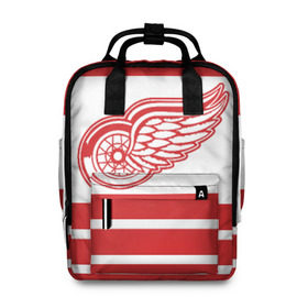 Женский рюкзак 3D с принтом Detroit Red Wings в Курске, 100% полиэстер | лямки с регулируемой длиной, сверху ручки, чтобы рюкзак нести как сумку. Основное отделение закрывается на молнию, как и внешний карман. Внутри два дополнительных кармана, один из которых закрывается на молнию. По бокам два дополнительных кармашка, куда поместится маленькая бутылочка
 | detroit red wings | hockey | nhl | нхл | спорт | хоккей