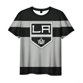 Мужская футболка 3D с принтом Los Angeles Kings в Курске, 100% полиэфир | прямой крой, круглый вырез горловины, длина до линии бедер | Тематика изображения на принте: hockey | los angeles kings | nhl | нхл | спорт | хоккей