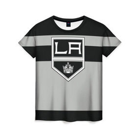 Женская футболка 3D с принтом Los Angeles Kings в Курске, 100% полиэфир ( синтетическое хлопкоподобное полотно) | прямой крой, круглый вырез горловины, длина до линии бедер | hockey | los angeles kings | nhl | нхл | спорт | хоккей