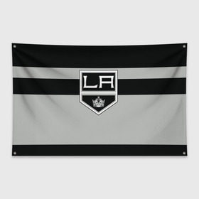 Флаг-баннер с принтом Los Angeles Kings в Курске, 100% полиэстер | размер 67 х 109 см, плотность ткани — 95 г/м2; по краям флага есть четыре люверса для крепления | hockey | los angeles kings | nhl | нхл | спорт | хоккей
