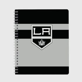 Тетрадь с принтом Los Angeles Kings в Курске, 100% бумага | 48 листов, плотность листов — 60 г/м2, плотность картонной обложки — 250 г/м2. Листы скреплены сбоку удобной пружинной спиралью. Уголки страниц и обложки скругленные. Цвет линий — светло-серый
 | hockey | los angeles kings | nhl | нхл | спорт | хоккей