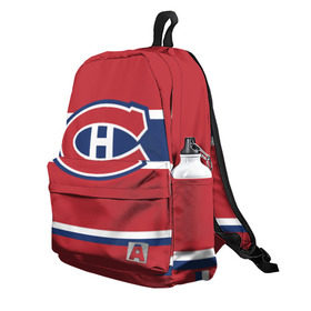 Рюкзак 3D с принтом Montreal Canadiens в Курске, 100% полиэстер | лямки с регулируемой длиной, сверху петелька, чтобы рюкзак можно было повесить на вешалку. Основное отделение закрывается на молнию, как и внешний карман. Внутри два дополнительных кармана, один из которых закрывается на молнию. По бокам два дополнительных кармашка | hockey | montreal canadien | nhl | нхл | спорт | хоккей