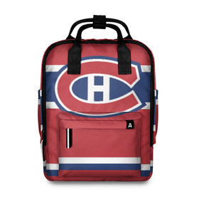 Женский рюкзак 3D с принтом Montreal Canadiens в Курске, 100% полиэстер | лямки с регулируемой длиной, сверху ручки, чтобы рюкзак нести как сумку. Основное отделение закрывается на молнию, как и внешний карман. Внутри два дополнительных кармана, один из которых закрывается на молнию. По бокам два дополнительных кармашка, куда поместится маленькая бутылочка
 | hockey | montreal canadien | nhl | нхл | спорт | хоккей