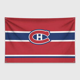 Флаг-баннер с принтом Montreal Canadiens в Курске, 100% полиэстер | размер 67 х 109 см, плотность ткани — 95 г/м2; по краям флага есть четыре люверса для крепления | hockey | montreal canadien | nhl | нхл | спорт | хоккей