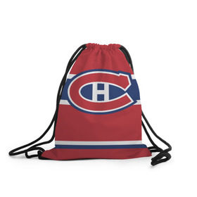 Рюкзак-мешок 3D с принтом Montreal Canadiens в Курске, 100% полиэстер | плотность ткани — 200 г/м2, размер — 35 х 45 см; лямки — толстые шнурки, застежка на шнуровке, без карманов и подкладки | hockey | montreal canadien | nhl | нхл | спорт | хоккей