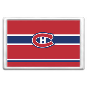 Магнит 45*70 с принтом Montreal Canadiens в Курске, Пластик | Размер: 78*52 мм; Размер печати: 70*45 | hockey | montreal canadien | nhl | нхл | спорт | хоккей