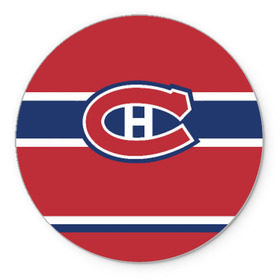 Коврик круглый с принтом Montreal Canadiens в Курске, резина и полиэстер | круглая форма, изображение наносится на всю лицевую часть | Тематика изображения на принте: hockey | montreal canadien | nhl | нхл | спорт | хоккей