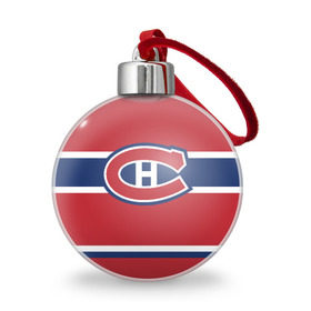 Ёлочный шар с принтом Montreal Canadiens в Курске, Пластик | Диаметр: 77 мм | Тематика изображения на принте: hockey | montreal canadien | nhl | нхл | спорт | хоккей