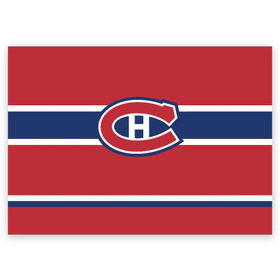 Поздравительная открытка с принтом Montreal Canadiens в Курске, 100% бумага | плотность бумаги 280 г/м2, матовая, на обратной стороне линовка и место для марки
 | Тематика изображения на принте: hockey | montreal canadien | nhl | нхл | спорт | хоккей