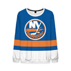 Мужской свитшот 3D с принтом New York Islanders в Курске, 100% полиэстер с мягким внутренним слоем | круглый вырез горловины, мягкая резинка на манжетах и поясе, свободная посадка по фигуре | hockey | new york islander | nhl | нхл | спорт | хоккей