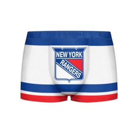 Мужские трусы 3D с принтом New York Rangers в Курске, 50% хлопок, 50% полиэстер | классическая посадка, на поясе мягкая тканевая резинка | hockey | new york rangers | nhl | нхл | спорт | хоккей