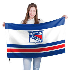 Флаг 3D с принтом New York Rangers в Курске, 100% полиэстер | плотность ткани — 95 г/м2, размер — 67 х 109 см. Принт наносится с одной стороны | hockey | new york rangers | nhl | нхл | спорт | хоккей