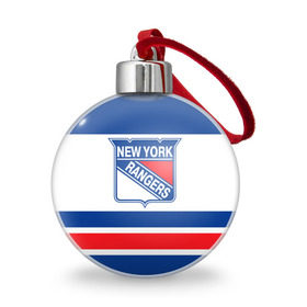 Ёлочный шар с принтом New York Rangers в Курске, Пластик | Диаметр: 77 мм | Тематика изображения на принте: hockey | new york rangers | nhl | нхл | спорт | хоккей