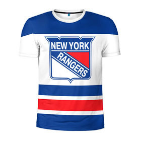 Мужская футболка 3D спортивная с принтом New York Rangers в Курске, 100% полиэстер с улучшенными характеристиками | приталенный силуэт, круглая горловина, широкие плечи, сужается к линии бедра | hockey | new york rangers | nhl | нхл | спорт | хоккей