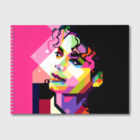 Альбом для рисования с принтом Майкл Джексон в Курске, 100% бумага
 | матовая бумага, плотность 200 мг. | Тематика изображения на принте: michael jackson | майкл джексон | поп арт | портрет
