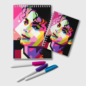 Блокнот с принтом Майкл Джексон в Курске, 100% бумага | 48 листов, плотность листов — 60 г/м2, плотность картонной обложки — 250 г/м2. Листы скреплены удобной пружинной спиралью. Цвет линий — светло-серый
 | michael jackson | майкл джексон | поп арт | портрет