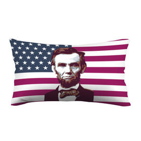 Подушка 3D антистресс с принтом Авраам Линкольн в Курске, наволочка — 100% полиэстер, наполнитель — вспененный полистирол | состоит из подушки и наволочки на молнии | авраам линкольн | президент | сша | флаг