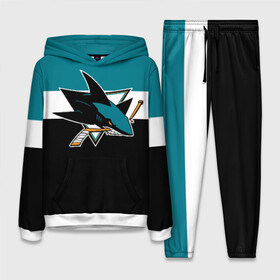 Женский костюм 3D (с толстовкой) с принтом San Jose Sharks в Курске,  |  | hockey | nhl | san jose sharks | нхл | спорт | хоккей