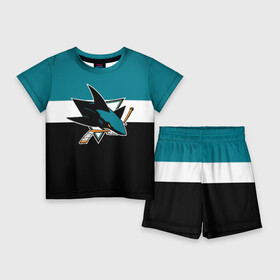 Детский костюм с шортами 3D с принтом San Jose Sharks в Курске,  |  | hockey | nhl | san jose sharks | нхл | спорт | хоккей