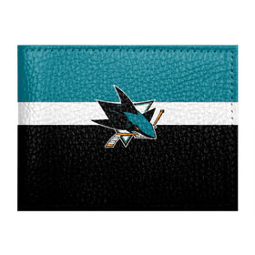 Обложка для студенческого билета с принтом San Jose Sharks в Курске, натуральная кожа | Размер: 11*8 см; Печать на всей внешней стороне | Тематика изображения на принте: hockey | nhl | san jose sharks | нхл | спорт | хоккей