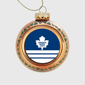 Стеклянный ёлочный шар с принтом Toronto Maple Leafs в Курске, Стекло | Диаметр: 80 мм | Тематика изображения на принте: hockey | nhl | toronto maple leafs | нхл | хоккей
