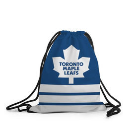 Рюкзак-мешок 3D с принтом Toronto Maple Leafs в Курске, 100% полиэстер | плотность ткани — 200 г/м2, размер — 35 х 45 см; лямки — толстые шнурки, застежка на шнуровке, без карманов и подкладки | Тематика изображения на принте: hockey | nhl | toronto maple leafs | нхл | хоккей