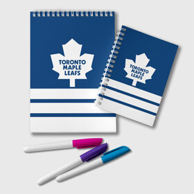 Блокнот с принтом Toronto Maple Leafs в Курске, 100% бумага | 48 листов, плотность листов — 60 г/м2, плотность картонной обложки — 250 г/м2. Листы скреплены удобной пружинной спиралью. Цвет линий — светло-серый
 | Тематика изображения на принте: hockey | nhl | toronto maple leafs | нхл | хоккей