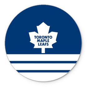 Коврик круглый с принтом Toronto Maple Leafs в Курске, резина и полиэстер | круглая форма, изображение наносится на всю лицевую часть | Тематика изображения на принте: hockey | nhl | toronto maple leafs | нхл | хоккей