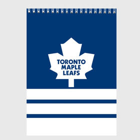 Скетчбук с принтом Toronto Maple Leafs в Курске, 100% бумага
 | 48 листов, плотность листов — 100 г/м2, плотность картонной обложки — 250 г/м2. Листы скреплены сверху удобной пружинной спиралью | Тематика изображения на принте: hockey | nhl | toronto maple leafs | нхл | хоккей