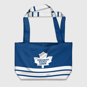 Пляжная сумка 3D с принтом Toronto Maple Leafs в Курске, 100% полиэстер | застегивается на металлическую кнопку; внутренний карман застегивается на молнию. Стенки укреплены специальным мягким материалом, чтобы защитить содержимое от несильных ударов
 | Тематика изображения на принте: hockey | nhl | toronto maple leafs | нхл | хоккей
