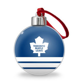 Ёлочный шар с принтом Toronto Maple Leafs в Курске, Пластик | Диаметр: 77 мм | Тематика изображения на принте: hockey | nhl | toronto maple leafs | нхл | хоккей