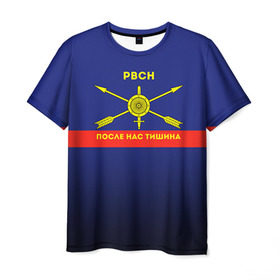 Мужская футболка 3D с принтом Ракетные Войска в Курске, 100% полиэфир | прямой крой, круглый вырез горловины, длина до линии бедер | Тематика изображения на принте: рвсн