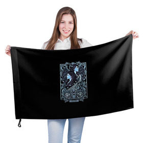 Флаг 3D с принтом Близнецы в Курске, 100% полиэстер | плотность ткани — 95 г/м2, размер — 67 х 109 см. Принт наносится с одной стороны | gemini | арт | близнецы | гороскоп | знаки зодиака | череп