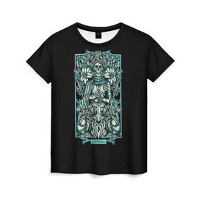 Женская футболка 3D с принтом Дева в Курске, 100% полиэфир ( синтетическое хлопкоподобное полотно) | прямой крой, круглый вырез горловины, длина до линии бедер | virgo. дева | арт | гороскоп | знаки зодиака | череп