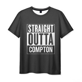 Мужская футболка 3D с принтом Straight Outta Compton в Курске, 100% полиэфир | прямой крой, круглый вырез горловины, длина до линии бедер | compton | n.w.a. | nwa | outta | straight | голос улиц