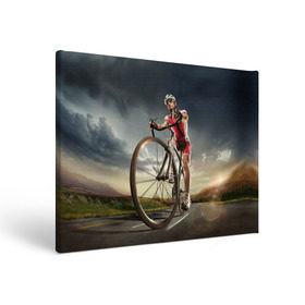 Холст прямоугольный с принтом Велогонщик в Курске, 100% ПВХ |  | Тематика изображения на принте: extreme | вело | велосипед | шоссейный велосипед | экстрим