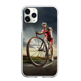 Чехол для iPhone 11 Pro Max матовый с принтом Велогонщик в Курске, Силикон |  | extreme | вело | велосипед | шоссейный велосипед | экстрим