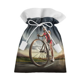 Подарочный 3D мешок с принтом Велогонщик в Курске, 100% полиэстер | Размер: 29*39 см | extreme | вело | велосипед | шоссейный велосипед | экстрим