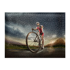 Обложка для студенческого билета с принтом Велогонщик в Курске, натуральная кожа | Размер: 11*8 см; Печать на всей внешней стороне | extreme | вело | велосипед | шоссейный велосипед | экстрим