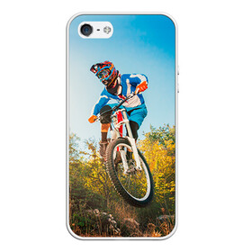 Чехол для iPhone 5/5S матовый с принтом МТБ в Курске, Силикон | Область печати: задняя сторона чехла, без боковых панелей | extreme | вело | велосипед | маунтинбайк | мтб | экстрим