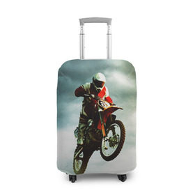 Чехол для чемодана 3D с принтом Эндуро в Курске, 86% полиэфир, 14% спандекс | двустороннее нанесение принта, прорези для ручек и колес | extreme | мото | мотокросс | мотоцикл | экстрим