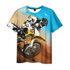 Мужская футболка 3D с принтом Эндуро в Курске, 100% полиэфир | прямой крой, круглый вырез горловины, длина до линии бедер | extreme | мото | мотокросс | мотоцикл | спорт | экстрим