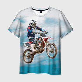 Мужская футболка 3D с принтом Эндуро в Курске, 100% полиэфир | прямой крой, круглый вырез горловины, длина до линии бедер | extreme | мото | мотокросс | мотоцикл | экстрим