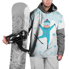 Накидка на куртку 3D с принтом Лыжник в Курске, 100% полиэстер |  | extreme | ski | skiing | горнолыжное | горные лыжи | лыжник | фристайл | экстрим