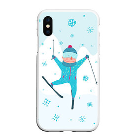 Чехол для iPhone XS Max матовый с принтом Лыжник в Курске, Силикон | Область печати: задняя сторона чехла, без боковых панелей | extreme | ski | skiing | горнолыжное | горные лыжи | лыжник | фристайл | экстрим