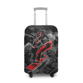 Чехол для чемодана 3D с принтом Сноубордист в Курске, 86% полиэфир, 14% спандекс | двустороннее нанесение принта, прорези для ручек и колес | extreme | snowboard | сноуборд | сноубордист | экстрим