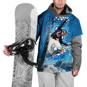 Накидка на куртку 3D с принтом Экстрим в Курске, 100% полиэстер |  | extreme | snowboard | сноуборд | сноубордист | спорт | экстрим