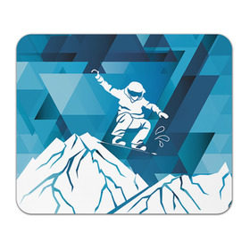 Коврик прямоугольный с принтом Горы и сноубордист в Курске, натуральный каучук | размер 230 х 185 мм; запечатка лицевой стороны | extreme | snowboard | сноуборд | сноубордист | экстрим